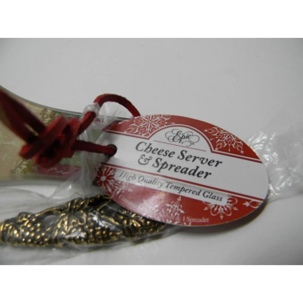 Epic Cheese Server and Spreader Set Christmas Tree Wine Gift NWT